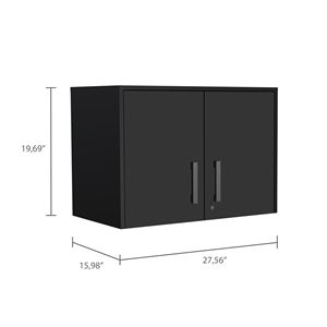 Armadio a Doppia Anta da Parete con Tre Ripiani Interni per Stoccaggio Garage - Product Image 2