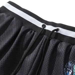 Shorts de basketball pour hommes, décontractés, tricotés, séchage rapide, vêtements de sport, entraînement, gym, fitness, légers, respirants, en maille, avec cordon de serrage - Product Image 3