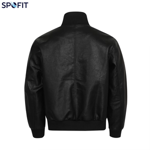 American Retro <b>High</b>-End Biker Style PU <b>Leather</b> Stand Collar Jacket Men's Thickened <b>Leather</b> Solid Loose Fit Design Winter <b>Tops</b> - Product Image 4