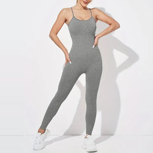 Women Casual <b>Workout</b> <b>Jumpsuit</b> Sleeveless One Piece Sport Suit High Waist Stretch Yoga Fitness Wear Lightweight - Product Image 1