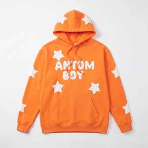 Sweat à capuche avec impression numérique pour hommes en hiver Pull orange Streetwear Graphic Hooded Sweatshirt Bold Urban Casual Statement Top - Product Image 1