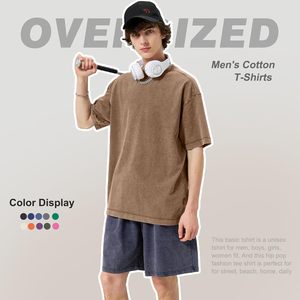 Camiseta de Algodón Personalizada para Hombre, Cuello Redondo, Manga Corta, Lisa, Casual, Suave, Transpirable, Tejido de Punto, Lavado Ácido, Secado Rápido, Ecológica - Product Image 3