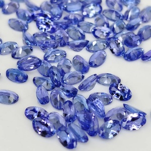 Pierre précieuse tanzanite ovale facettée 3x5mm, qualité AAA, bleu violet, pour bague et pendentif. - Product Image 2