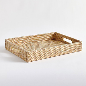 Luxury rattan serving trays dining <b>table</b> countertop storage beautiful display tray great quality - Product Image 4