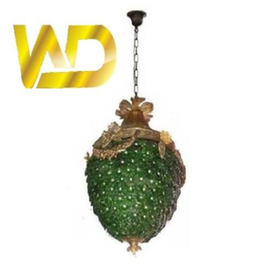 Lustre suspendu en cristal vert de luxe 16x16x30 pouces, luminaire de plafond européen avec douille E27 pour décoration intérieure - Product Image 5
