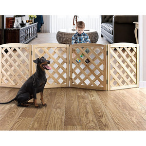 Wood Modern Foldable Pet Gate with Easy Assembly for Dogs - Product Image 3