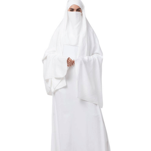Robe longue ample en coton blanc sans manches, couleur unie, pour toutes les saisons, tenue de prière pour femmes - Product Image 2