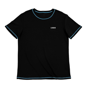 OEM y ODM Hombres Transpirable Rib Trim Camiseta Ropa deportiva informal con logotipo personalizado Pedido a granel aplicable - Product Image 1