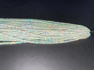 Cuentas de ópalo de fuego etíope 3mm Smooth Rondelle 16 pulgadas de largo Piedra preciosa natural Flashy Plain Bead - Product Image 2