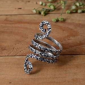 handmade Arthritis <b>Silver</b> Open Band <b>Ring</b> with Celestial Star Design Handmade Tribal <b>Statement</b> Jewelry - Product Image 3