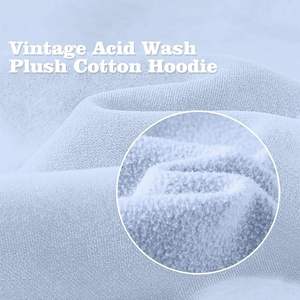 Custom Acid <b>Wash</b> Cropped Hoodie for <b>Men</b> Sun Faded Cut Edge Raw Hem Embroidered Distressed Patch 100% Cotton No Pocket Front XS - Product Image 3
