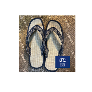 Sandales d'intérieur plates en lin bleu de haute qualité, durables et douces, légères, désodorisantes, pour toutes les saisons, pour la maison et l'hôtel - Product Image 1