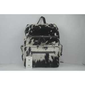 Mochila de piel de vaca estilo bohemio hecha a mano, bolso de piel de vaca auténtica con cierre de cremallera para uso diario - Product Image 1