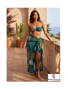 Pareo Hawaiano Personalizado con Estampado Floral Polinesio, Envoltura de Playa, Ropa Tropical para Resort, Proveedor y Fabricante de Tejidos Textiles OEM ODM - Product Image 1