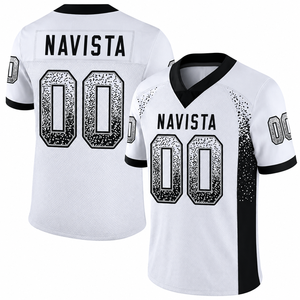 Maillot de football américain streetwear personnalisé imprimé sur toute la surface, impression par sublimation de haute qualité, maille respirante, coupe régulière, séchage rapide - Product Image 1