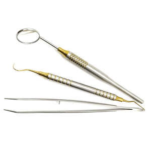 Ensemble d'examen dentaire ergonomique en acier inoxydable de qualité supérieure de fabrication allemande |   Couleur personnalisée Réutilisable + Source d'alimentation manuelle - Product Image 1