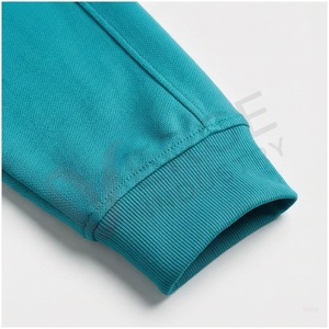 Conjunto Deportivo para Hombre en Color Verde Azulado, Manga Larga, Cuello Alto, Cierre Frontal con Cremallera, Color Sólido, Transpirable, Corte Regular, Ropa Casual para Otoño - Product Image 6