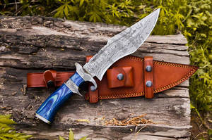 Nouveauté : Couteau de survie et de chasse artisanal en acier Damas, lame fixe de 10 pouces, manche en bois ambidextre, couteau de camping tranchant - Product Image 3