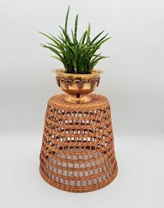 Cesta redonda grande de malla de ratán, perfecta para dormitorio, baño, uso doméstico y almacenamiento de comestibles en la cocina. - Product Image 5