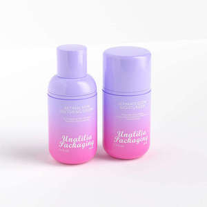 Customized Round 50ml Airless Cosmetic Lotion Bottle with Pump Sprayer PET Plastic Silk Screen Printing OEM/ODM Acceptable - Product Image 2