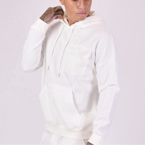 Comfortable Lightweight Hooded Streetwear Men's Tracksuits Solid <b>White</b> Customized Logo Printing 2 1 Winter Breathable - Product Image 4