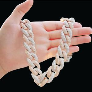925 Sterling Silver Moissanite Cuban Link <b>Necklace</b> GRA Certified Custom Hip Hop Fashion Jewelry <b>Chain</b> - Product Image 1