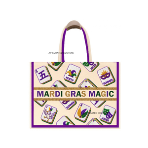 Handmade Custom Seed Beaded Mardi Gras Embroidered <b>Canvas</b> <b>Tote</b> <b>Bag</b> Bohemian Style Festival Carnival Party <b>Bag</b> beaded custom <b>bags</b> - Product Image 4