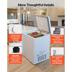 Mini Congelatore Compatto da 5 Piedi Cubi con 2 Cestelli Rimovibili e Porta Superiore Apribile - Product Image 6