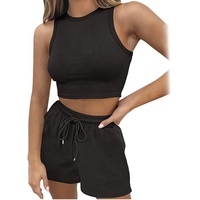 Letter Short Two Piece Set Dameskleding Patroon Casual 2024 Zomer Effen Gebreid Ecologisch Ademend Knoop Digitaal