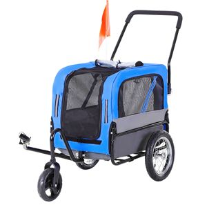 Remorque de vélo 2-en-1 pour petit chien, attache de chariot latéral pour vélo, poussette, chariot de transport pour animaux de compagnie en voyage - Product Image 1