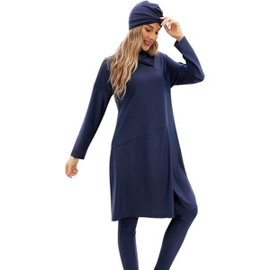 2026 Plus Size Eco-Friendly Spandex/Polyester <b>Islamic</b> Muslim Women's Burkini Swimwear 2-Piece Set High Cut <b>Print</b> Breathable - Product Image 4