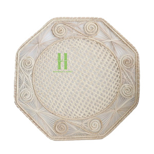 Hot Trend Eco-friendly Natural Bohemian Round Seagrass Charger Plate <b>Wall</b> Decoration Flower Placemat Home <b>Table</b> Mats - Product Image 6