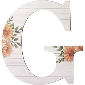 Grandes lettres murales en bois rustiques de 12 pouces, motif tournesol, pour la décoration intérieure, enseignes murales en bois, produit de décoration murale - Product Image 1