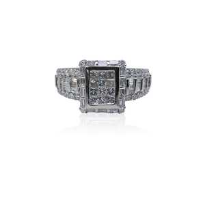 Bague de fiançailles et de mariage en diamant blanc naturel rond et taille princesse de 1,42 ct pour femme, en argent sterling 925, vente en gros - Product Image 1