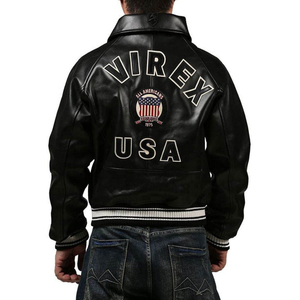 Chaqueta de Cuero Avirex para Hombre, Estilo Bomber, Transpirable, Resistente al Viento, Alta Calidad, Colores Personalizados, Estilo Urbano, Tallas Grandes Disponibles - Product Image 6