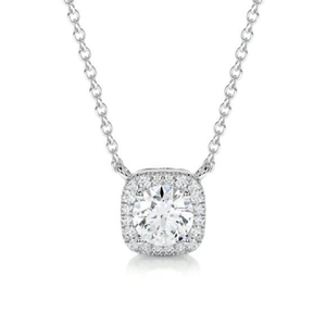Elegante Collar con Colgante de Cruz de Diamantes Cultivados en Laboratorio con Corte Princesa en Oro Blanco de 14K con Diamantes Brillantes de Color VVS E para Fiesta - Product Image 3