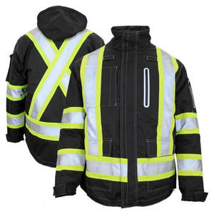 High Visibility Waterproof CE Certified Men's Winter Safety <b>Jacket</b> with Reflective Tape and Hood for Construction <b>Workers</b> - Product Image 6