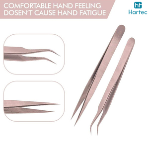 Volume Lash Tweezers For Eyelash Extensions, Curved Tip High Precision Tip Stainless Steel Makeup Beauty Care Tools - Product Image 2