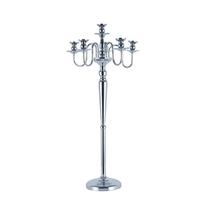 Candélabre en fer de 33 pouces de haut à 5 bras, centre de table en métal pour allée de mariage, idéal pour les cérémonies et les réceptions - Product Image 2