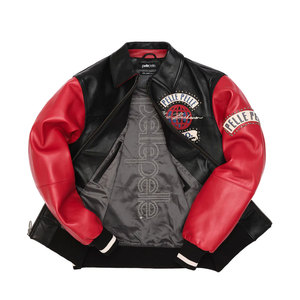 Nouvelle veste en cuir PU effet peau de vache vintage décontractée pour homme, style motard printanier avec logo frontal, personnalisez votre style. - Product Image 3