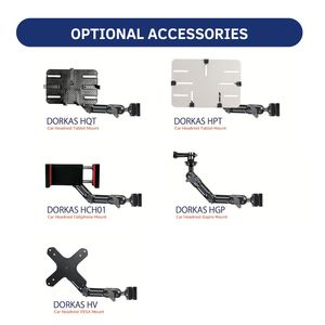 iPad <b>Holder</b> For Truck Aluminum Headrest Mount No-drill 360 Rotation Adjustable Arm Fits 7-13 inch - Product Image 3