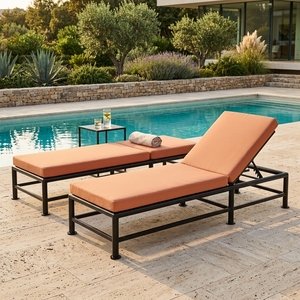 Tumbona Moderna de Metal con Estructura con Recubrimiento en Polvo y Cojines Incluidos - Muebles KAG Modelo C1-513 para Uso en Exteriores - Product Image 4