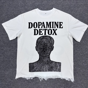 เสื้อยืดพิมพ์ลายวินเทจคุณภาพสูงทรงโอเวอร์ไซส์สำหรับผู้ชาย น้ำหนัก 300 กรัม ผ้าฝ้าย 100% สวมใส่สบาย แขนสั้น สไตล์ฮิปฮอป สีพื้น - Product Image 1