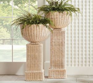 Luxury Modern Handwoven Rattan Pedestal <b>Vase</b> Stand Wedding Floral Display Eco-Friendly Rustic Decorative <b>Wicker</b> Floor <b>Vase</b> Event - Product Image 3
