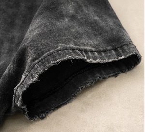 Wholesale Heavyweight <b>Acid</b> Washed Knitted 100% Cotton 280 GSM Fully Customizable <b>Drop</b> Shoulder Streetwear Men's T-Shirts - Product Image 6