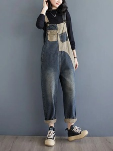 Salopette en jean décontractée et élégante pour femme, douce et confortable, avec bretelles réglables, tenue tendance pour le quotidien et le streetwear - Product Image 4