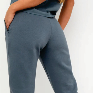Pantalon de jogging décontracté taille haute pour femme, couleur unie, en coton, confortable, respirant, taille élastique - Product Image 3