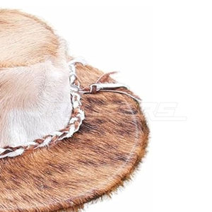 Sombrero de Vaquero de Cuero, Corona de Cuero Suave, Ala Ancha, Protección Solar, Accesorio de Moda Vaquero Elegante - Product Image 4