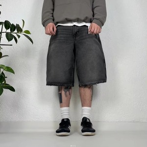 Pantalones Cortos de Mezclilla para Hombre, Estilo Vintage, Transpirables, Ecológicos, Cintura Media, Lavado Claro, Azul/Negro, Corte Holgado, Verano 2026 - Product Image 5