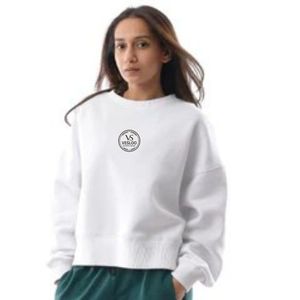 Sweat-shirt blanc Inferno Drop Arm pour femme, pull à capuche oversize, style décontracté streetwear, confort hivernal - Product Image 1